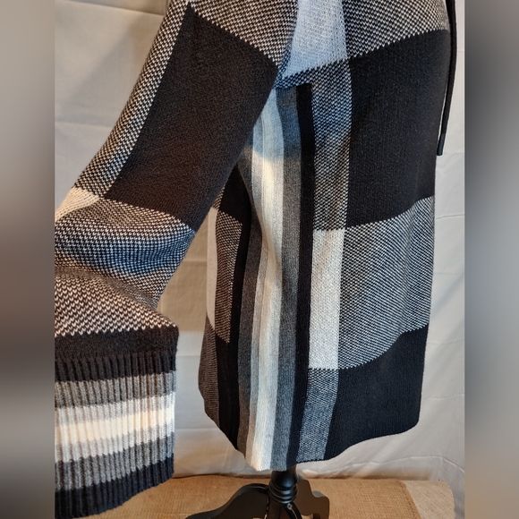 T By Talbots Buffalo Plaid Crew Neck Tunic Sweater Size PS Oversized NWT Cotton - Picture 3 of 12